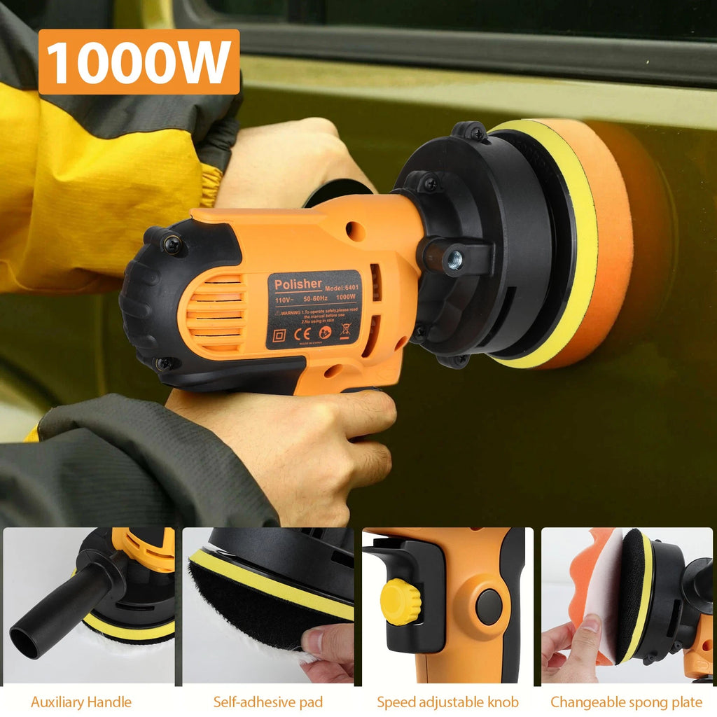 1000W Polisher 4" - 5" Mini Car Detailing Buffer & Sander Machine Kits