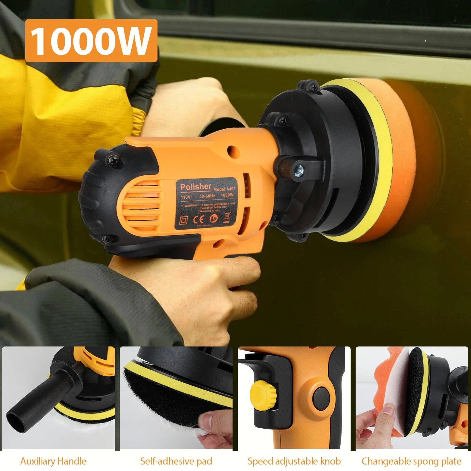 1000W Polisher 4" - 5" Mini Car Detailing Buffer & Sander Machine Kits