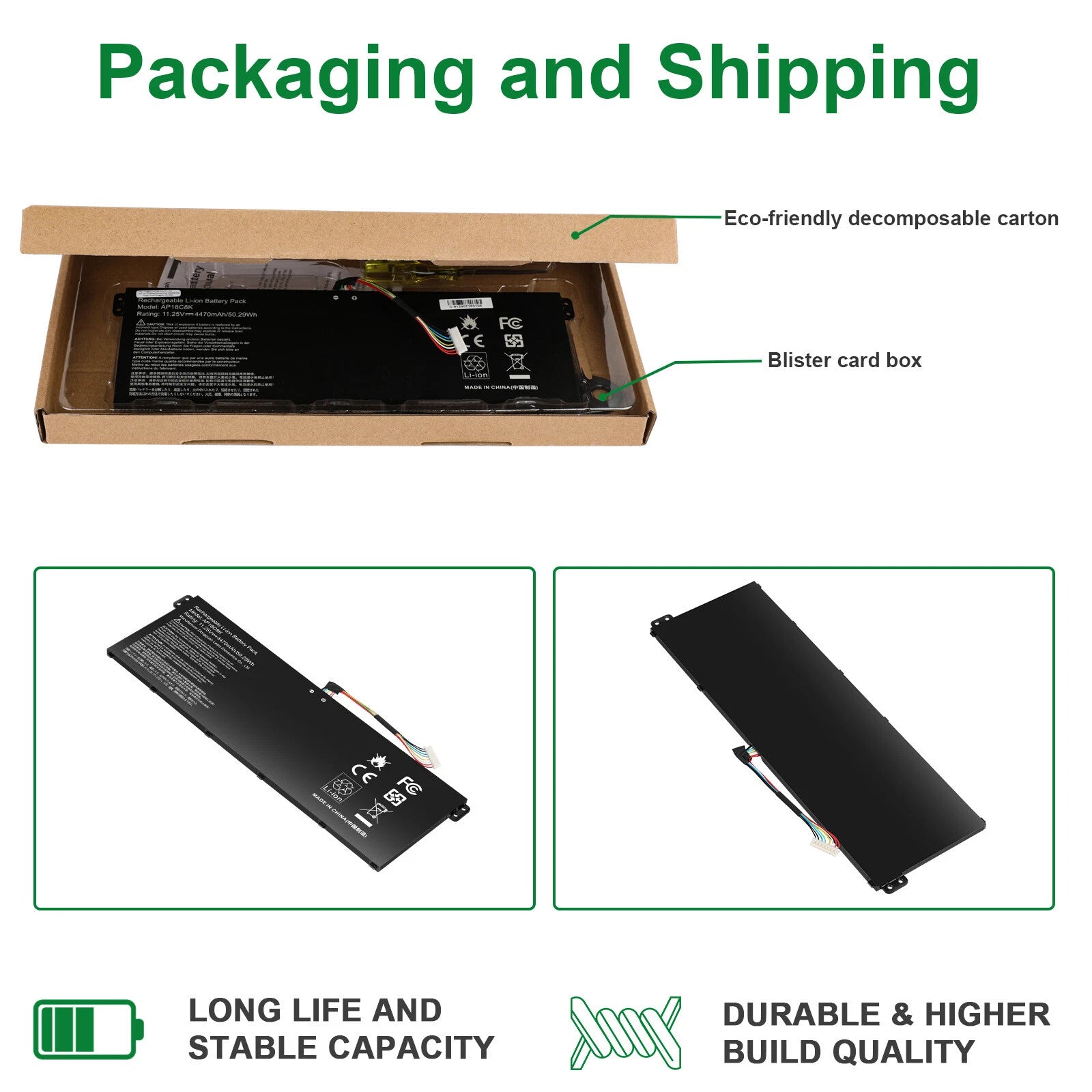 AP18C8K Battery For Acer Swift 3 SF314-42 Aspire 5 A514-52 A514-54 CB315-3H