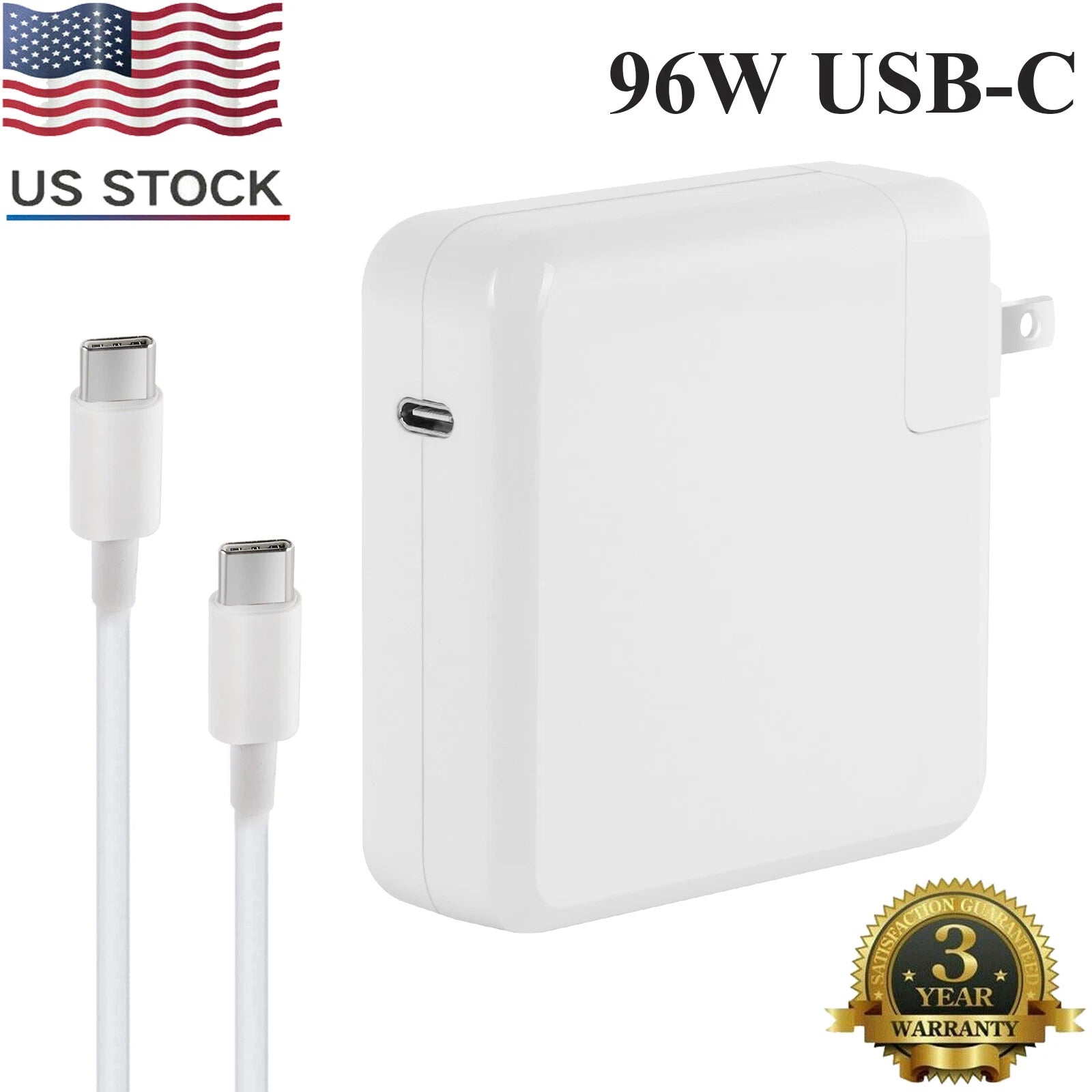 96W USB C Type C Adapter Charger for MacBook Pro A1708 2016 2017 2018 2019 2020