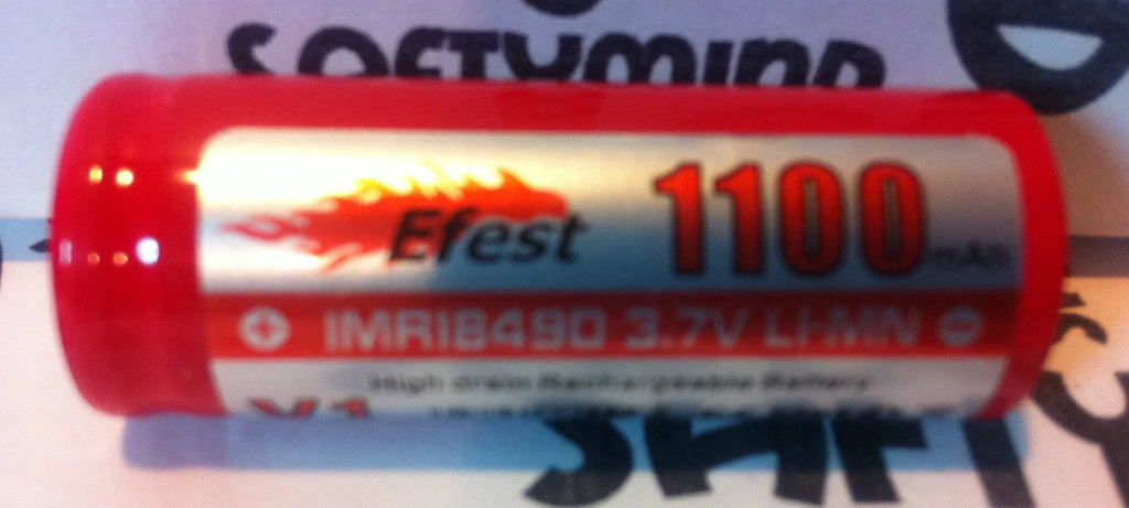 Brand New IMR 18490 1100mAh 3.7V Rechargeable LiMn High Drain Battery-Flat