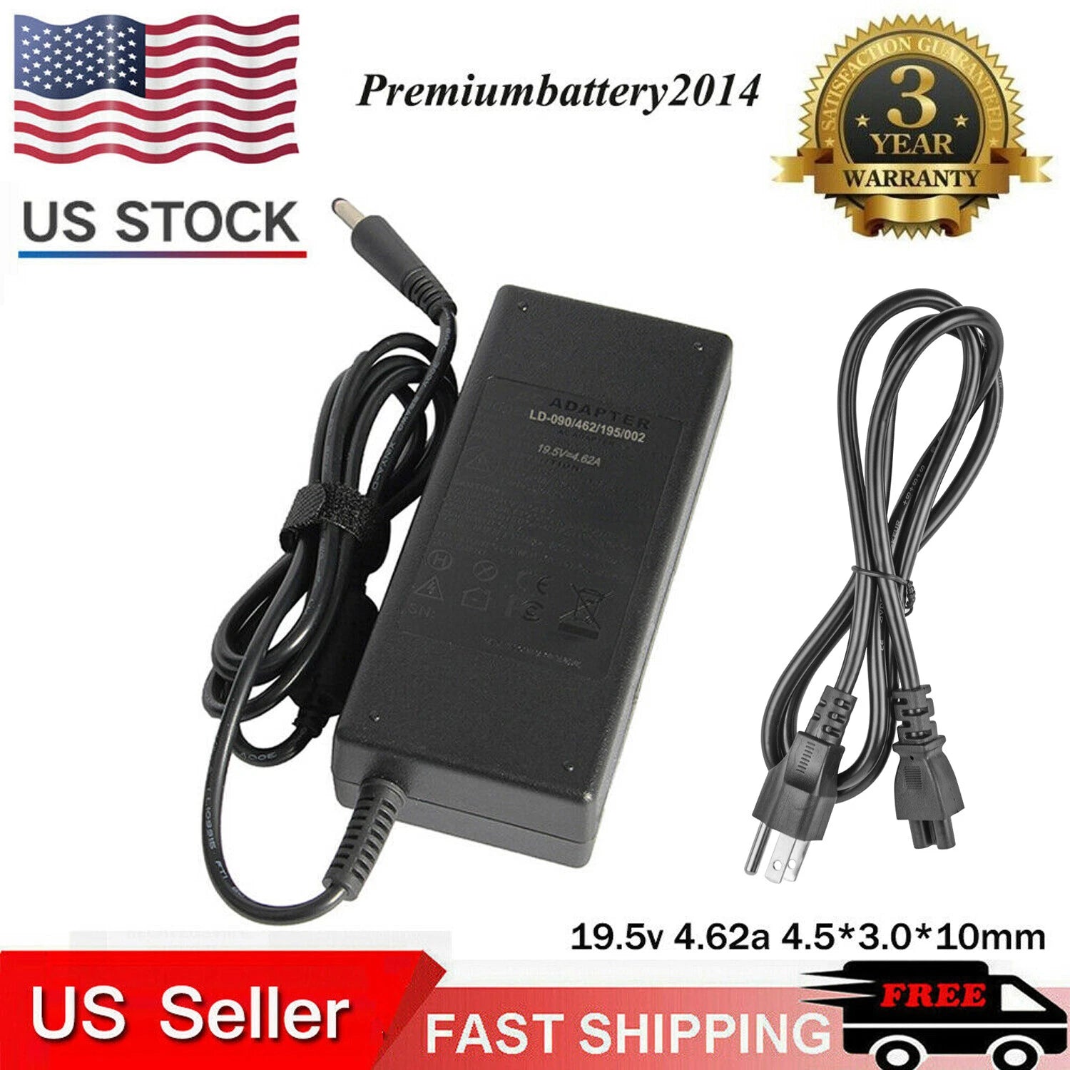AC Adapter Charger For Dell Latitude 3390 P69G 3490 3590 P75F 7212 E5450 Laptop