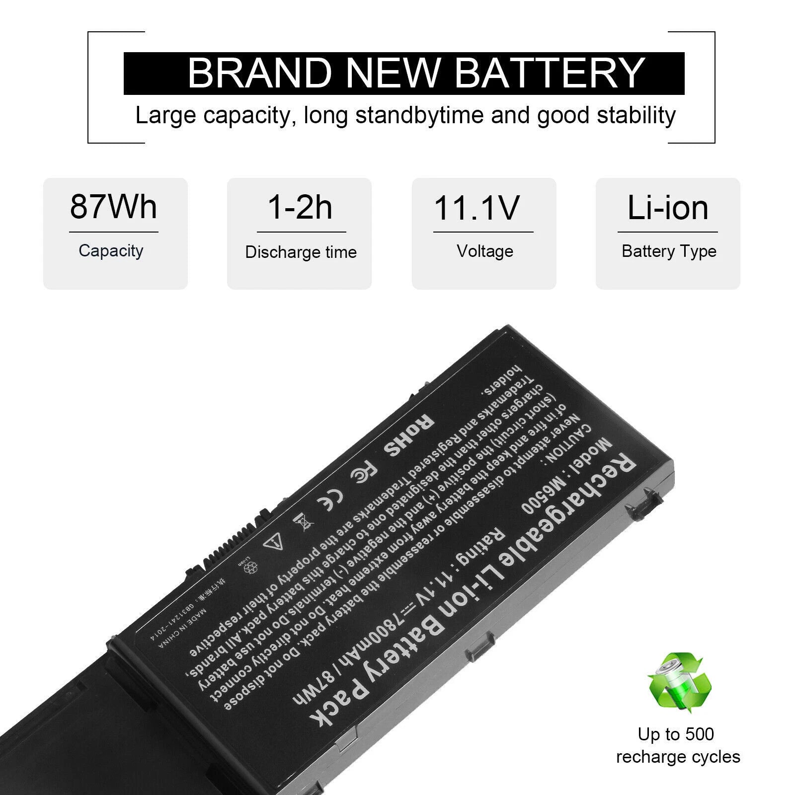 New 8M039 9 Cell Battery for Dell Precision M2400 M4400 M6400 M6500 C565C 03M190