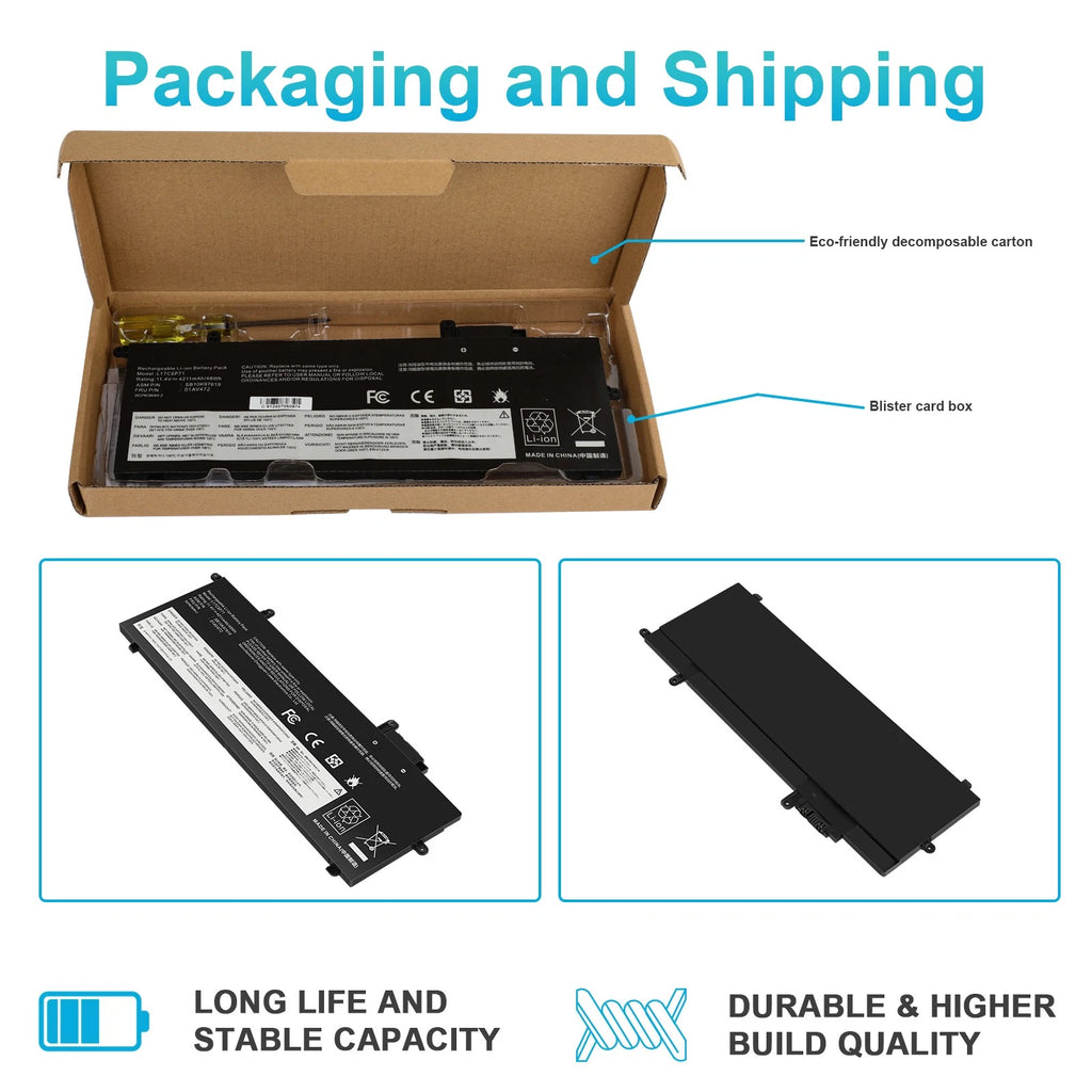 ?Replace L17C6P71 Battery For Lenovo ThinkPad X280 A285 01AV470 01AV471 L17M6P71