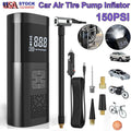 150PSI Tire Inflator Portable Air Compressor Intelligent Cordless Car Air Pump