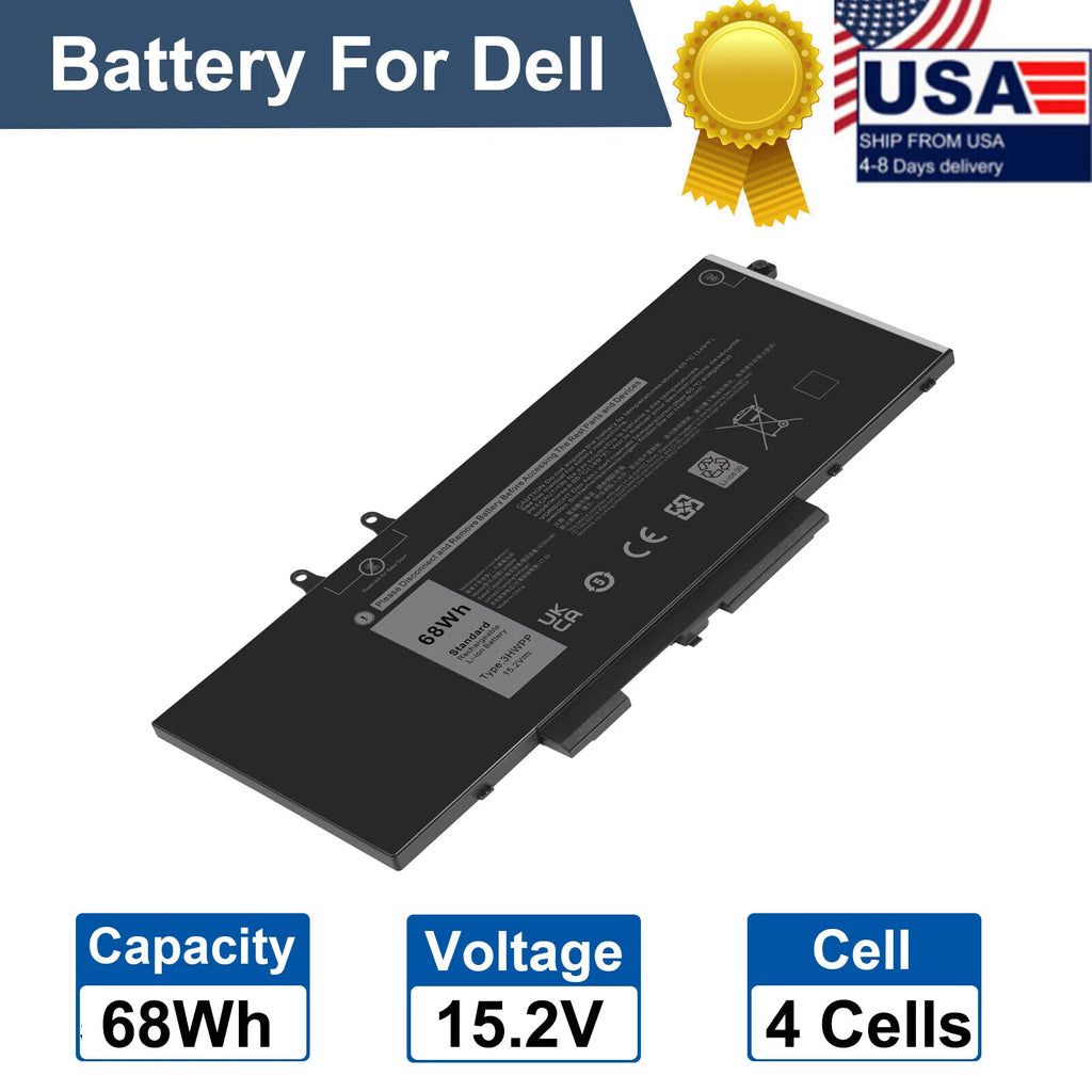 3HWPP Battery For Dell Latitude 14 5401 5411 15 5501 5511 Precision 3541 Series