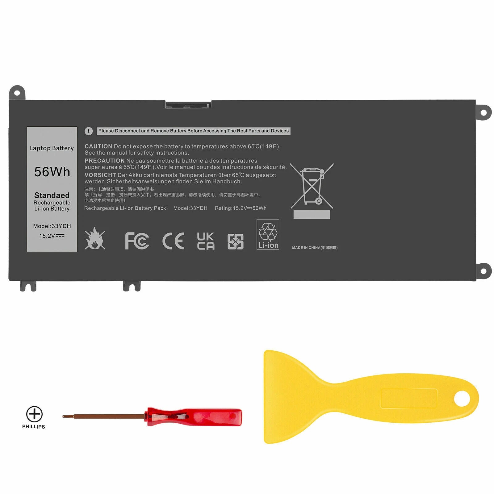 33YDH Battery for Dell (G3 15 3579) (G3 17 3779) (G5 15 5587) (G7 15 7588) Serie