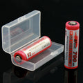 White Clear Plastic Battery Case Holder for 14500 Battery x 1