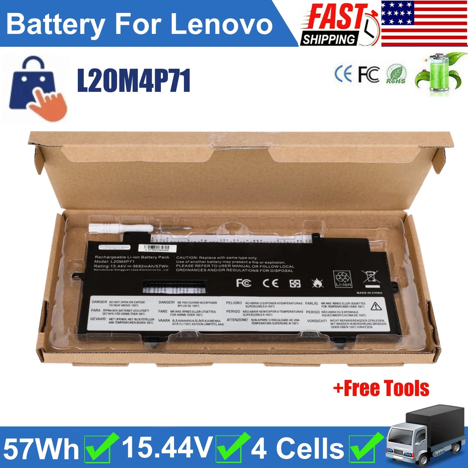 L20C4P71 L20M4P71 Battery for Lenovo ThinkPad X1 Carbon Gen 9/10 X1 Yoga 6th 7th
