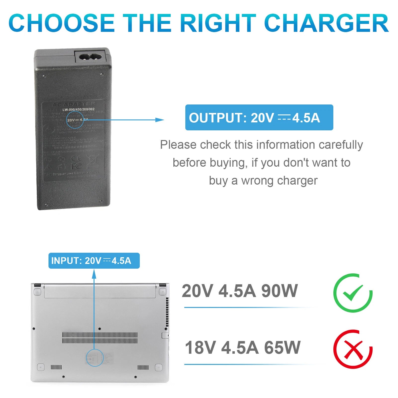 90W power charger AC Adapter for IBM Lenovo ThinkPad T400 T410 T60 R61 +cord