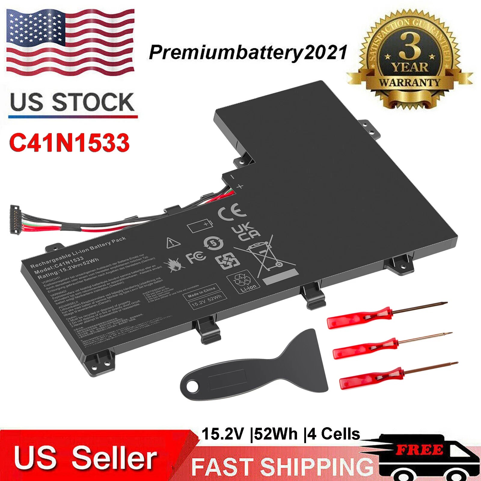 C41N1533 Battery For ASUS ZenBook Flip UX560U UX560UX Series Q524U Q534U Q504UQ