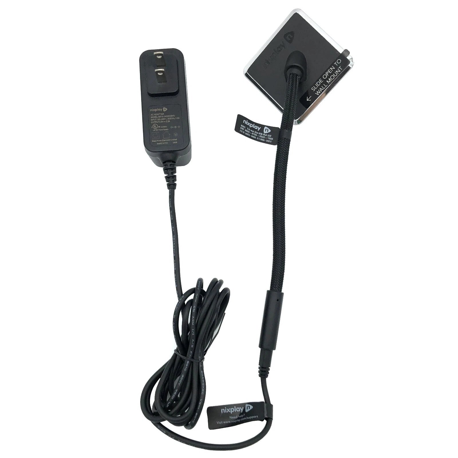 NEW Nixplay S018-1A050250VU Power Adapter for W10E Smart Frame with Wall Mount