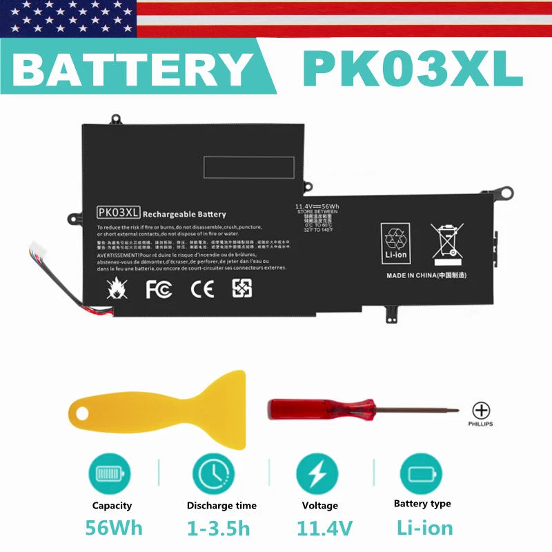 PK03XL Battery For HP Spectre Pro X360 13 G1 G2 13-4000 13-4003DX 789116-005