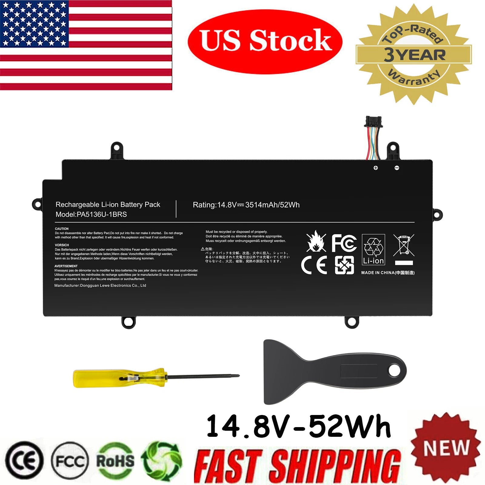 PA5136U-1BRS Battery for Toshiba Portege Z30 Z30-A Z30-AK01S Z30-B Z30-C