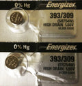 ENERGIZER 393/309 SR754W(2 piece) WATCH BATTERIES NEW SEALED Authorize Seller