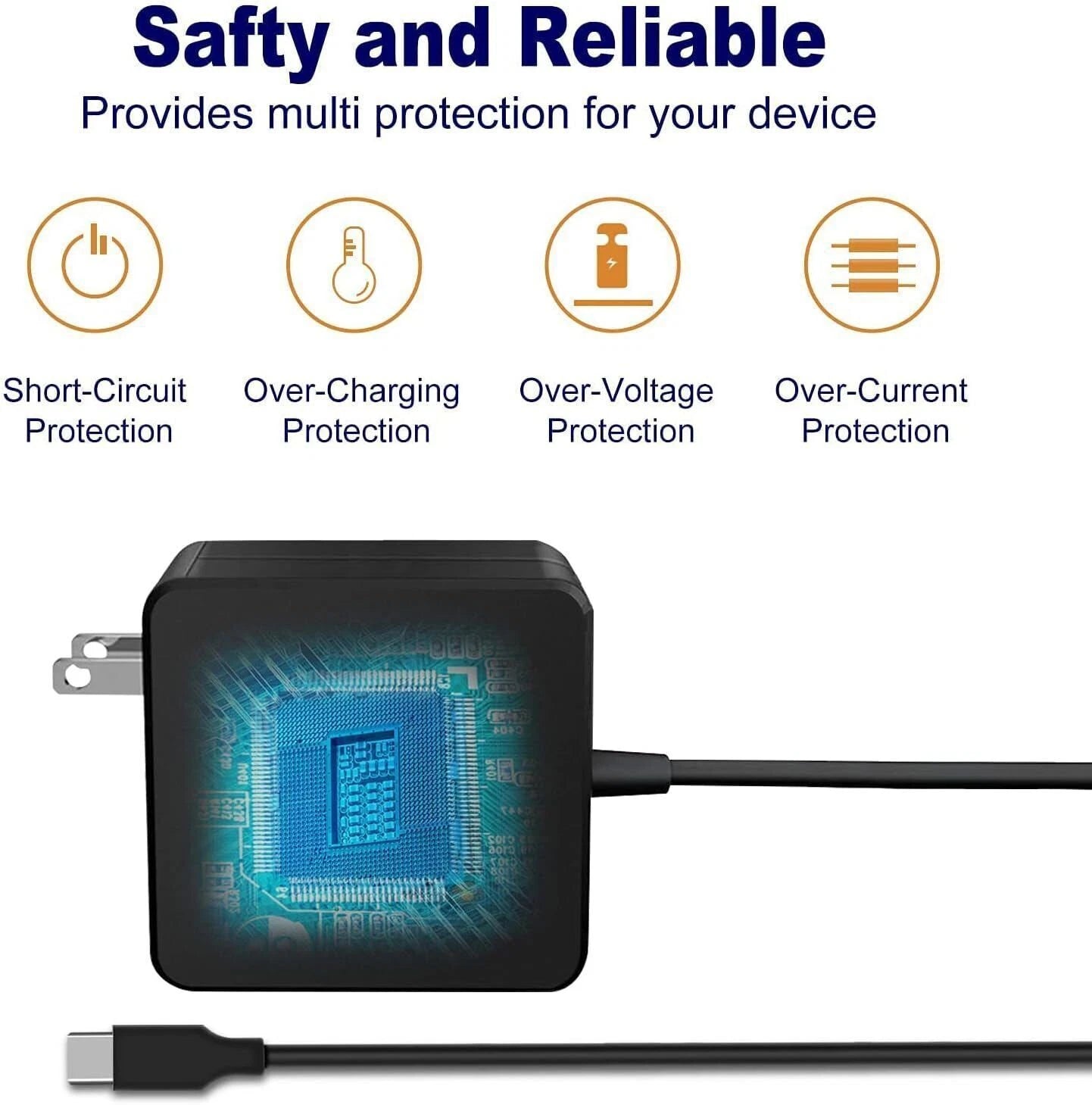 65W USB C Type C Adapter Charger for MacBook Pro A1708 2016 2017 2018 2019 2020