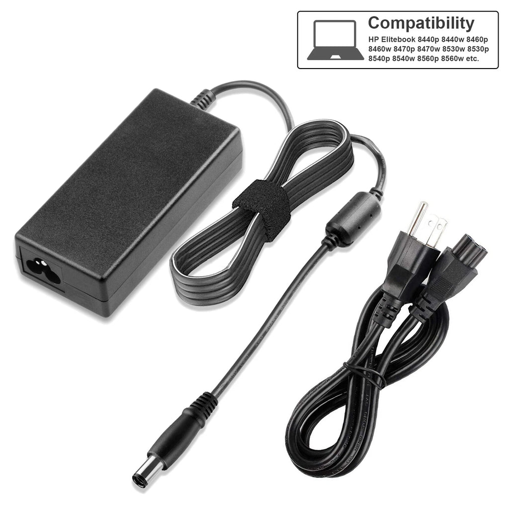 For HP EliteBook 8460p 8470p 8540w 8510w Laptop Charger AC Power Adapter 3-Prong