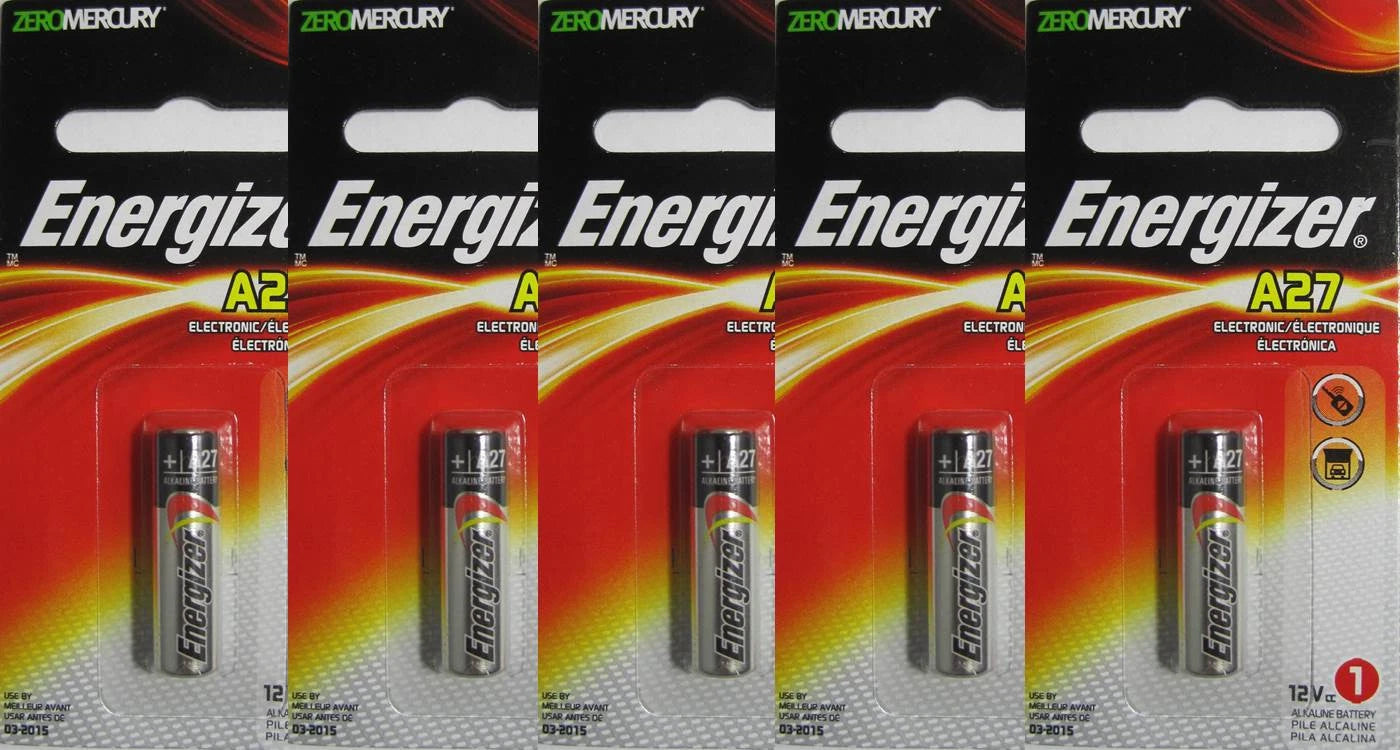 5 x Energizer Miniature Alkaline Electronic GP27A Battery, Size A27
