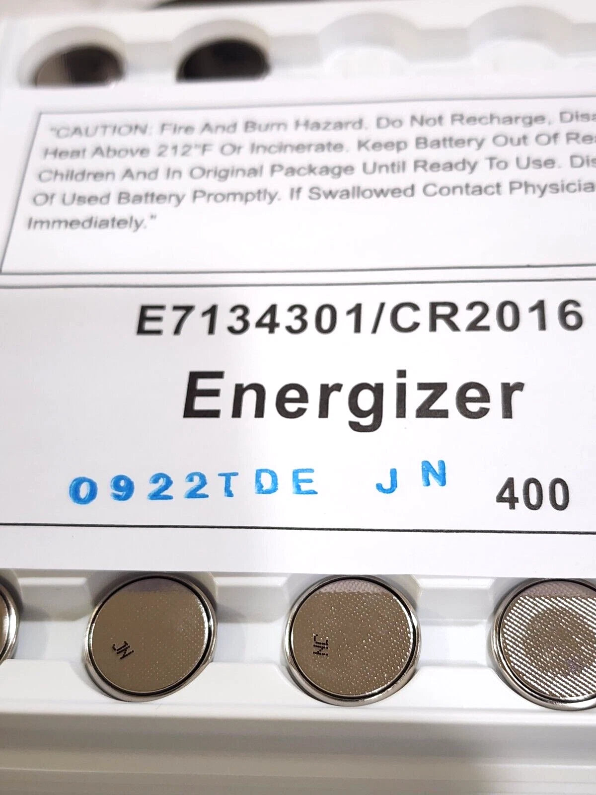 2 BULK ENERGIZER CR2016 ECR2016 3v Lithium Battery EXPIRE 09/2032)
