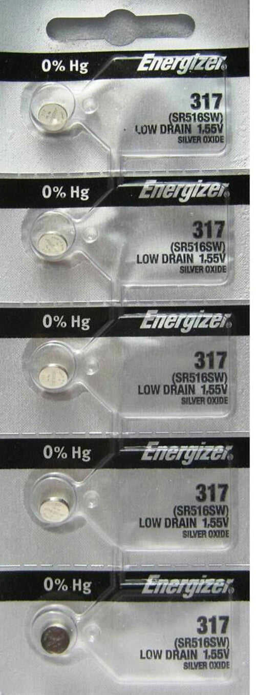10 PCS ENERGIZER 317 WATCH BATTERIES SR516SW SR516W