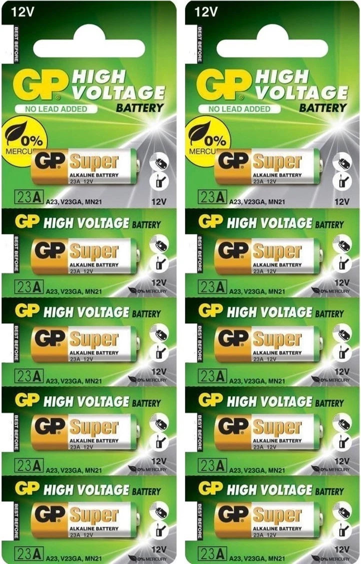 10 PCS FRESH GP A23 23A/A23/E23A/GP23A/MN21 12V Alkaline Battery FRESH EXP 2021