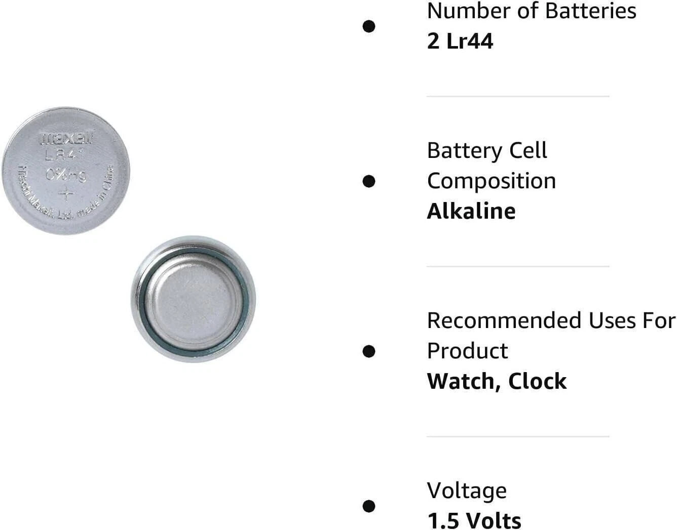 maxell Lr41 alkaline 1.5v battery watch/electronics 2 pack