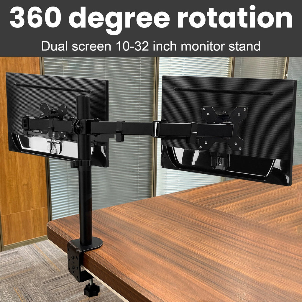 Dual Monitor Stand Adjustable Desk Mount Screen for Led LCD 10-32 inches FAST