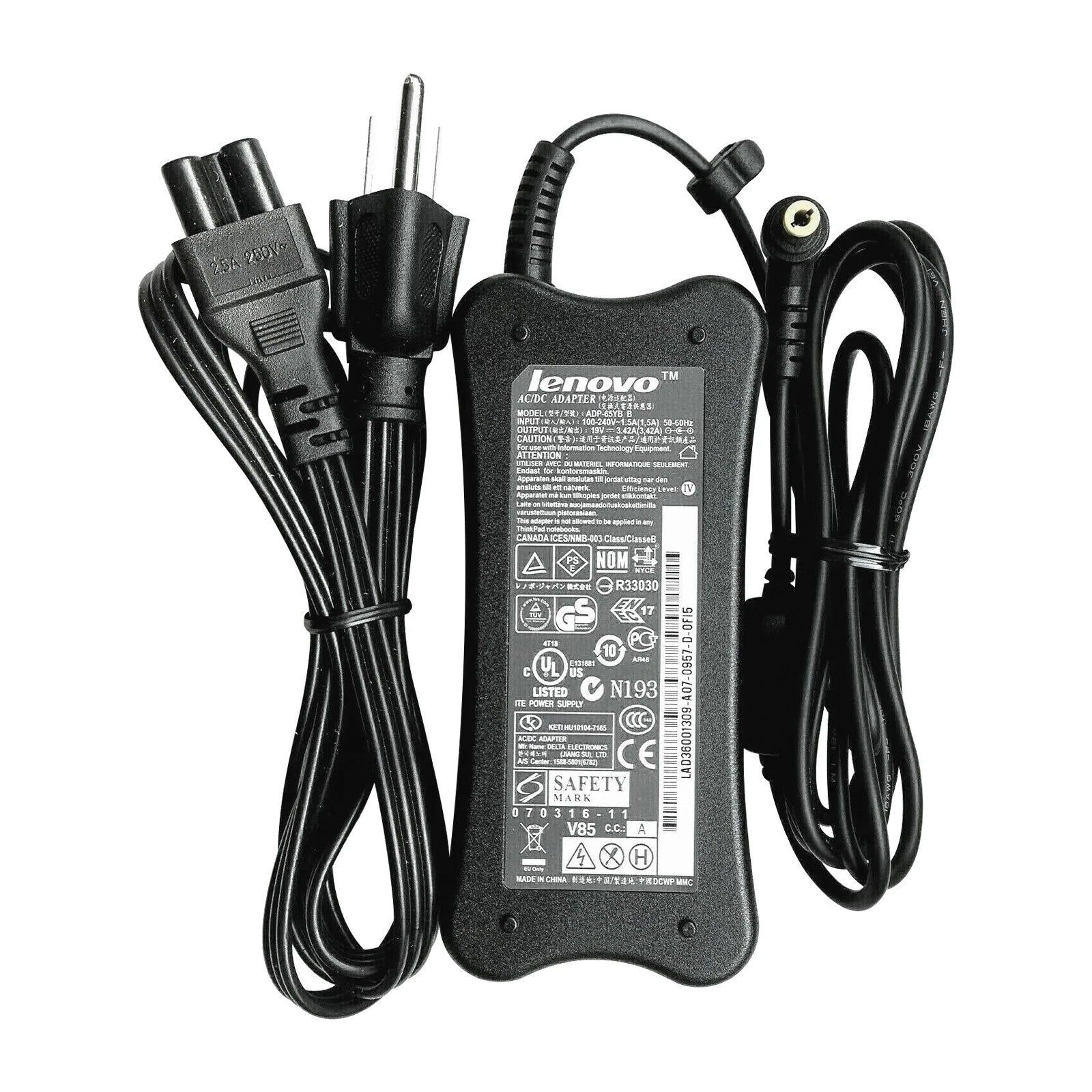 New Genuine Lenovo AC Power Adapter 65W for Laptop Ideapad Y410P Y510p Charger