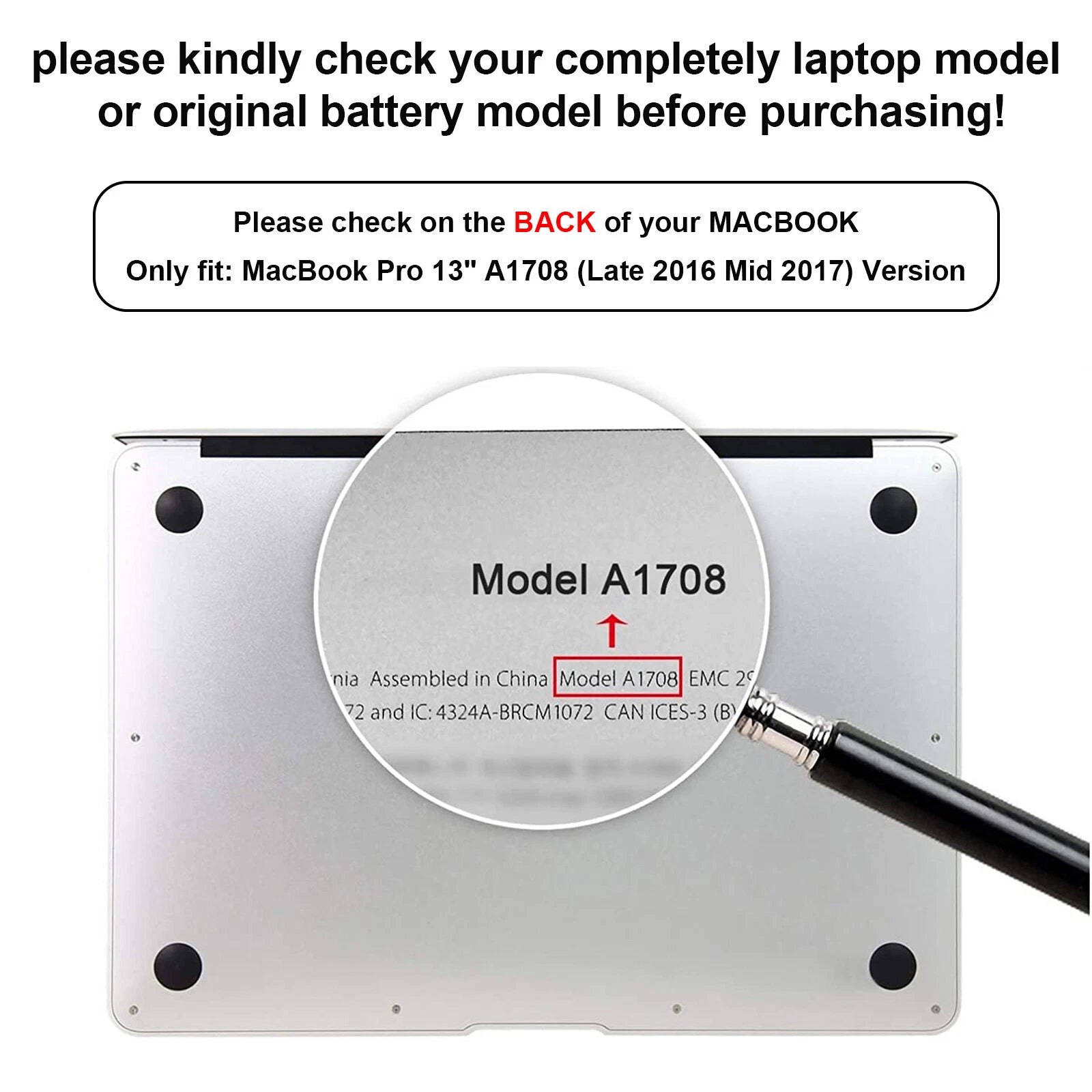 Battery for Apple MacBook Pro 13'' A1708 Late 2016 Mid 2017 EMC 2978 3164 A1713