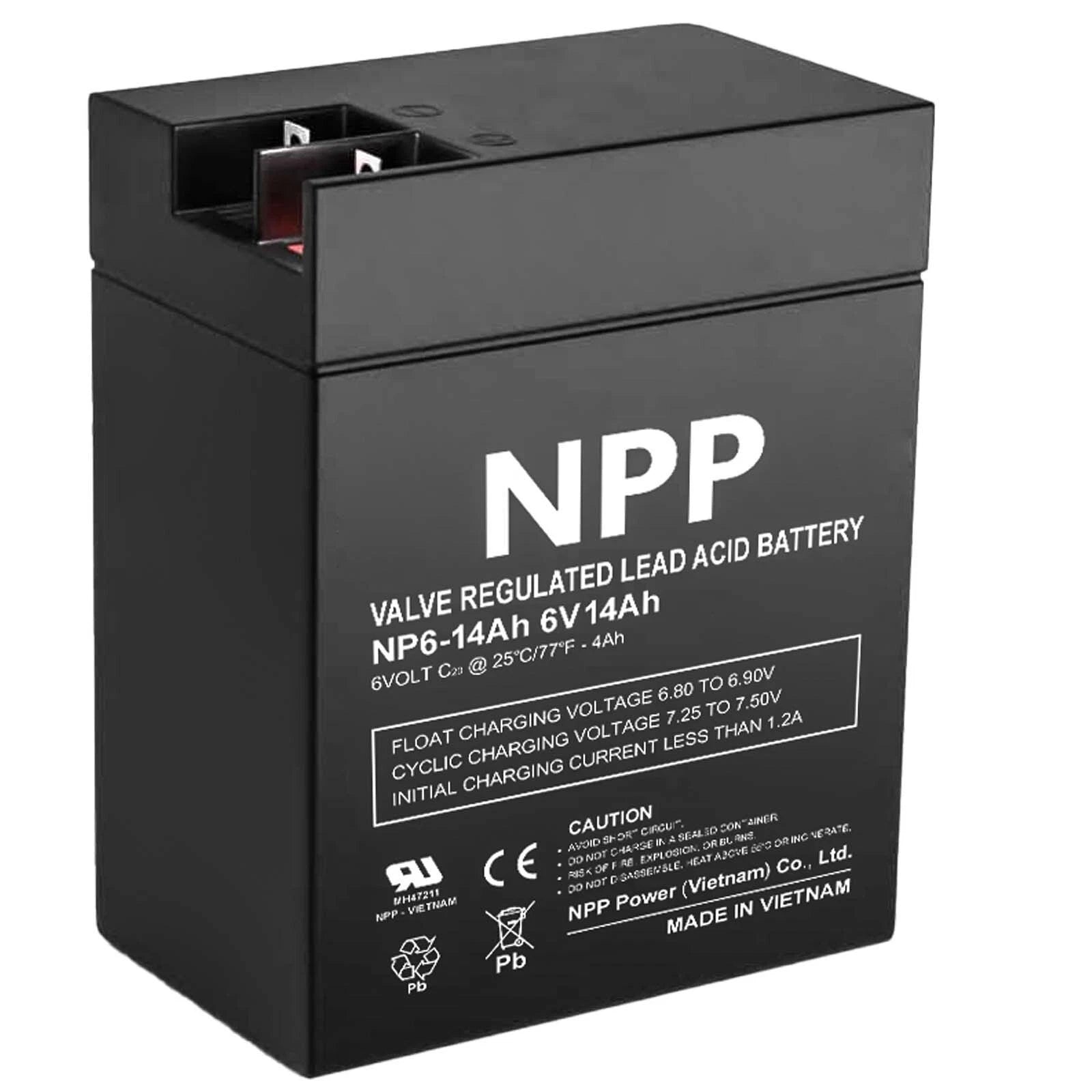 NPP NP6-14Ah 6V 14Ah AGM VRLA General Series Battery