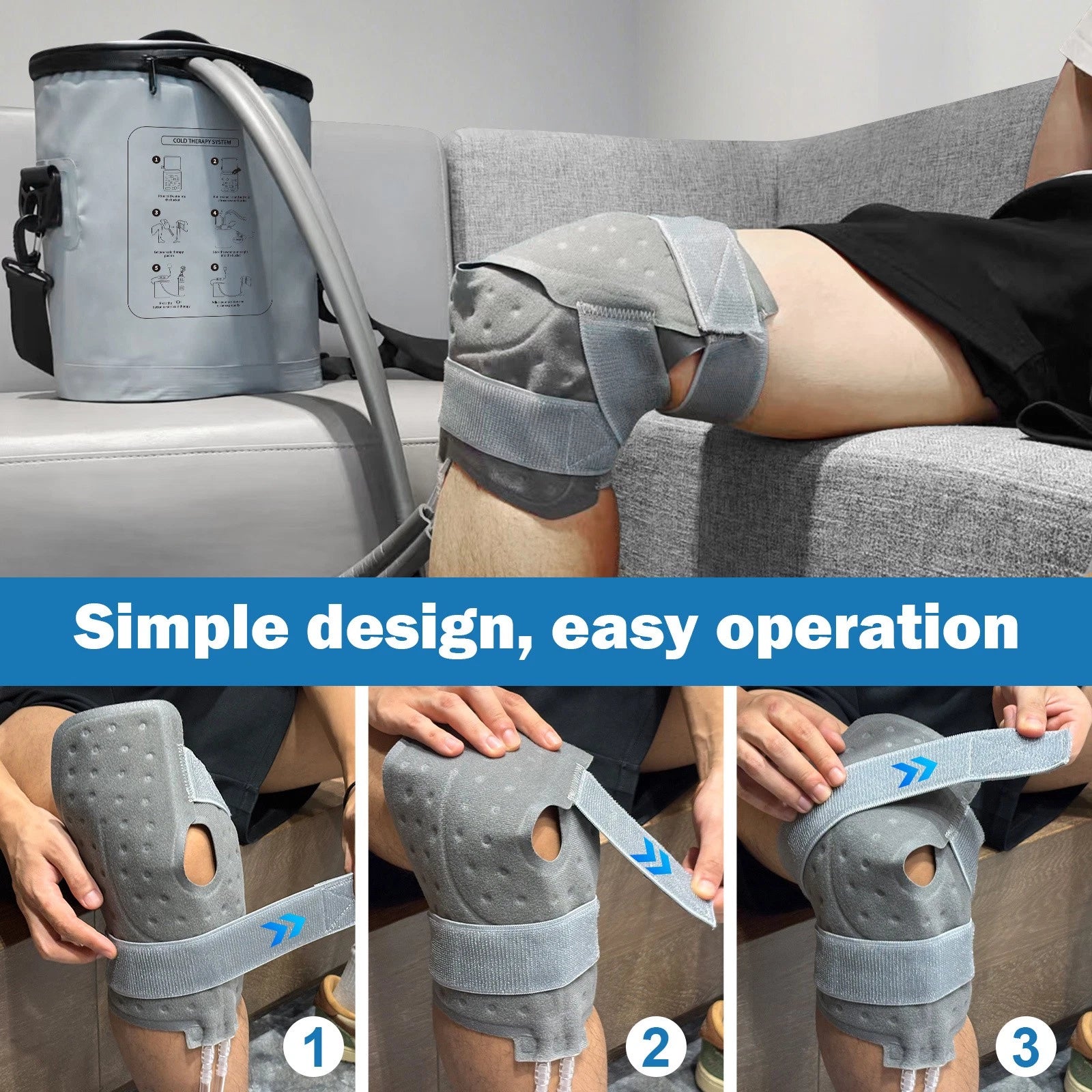Cold Therapy Machine, Cryotherapy Ice Machine System for Knee w/ Digital Timer