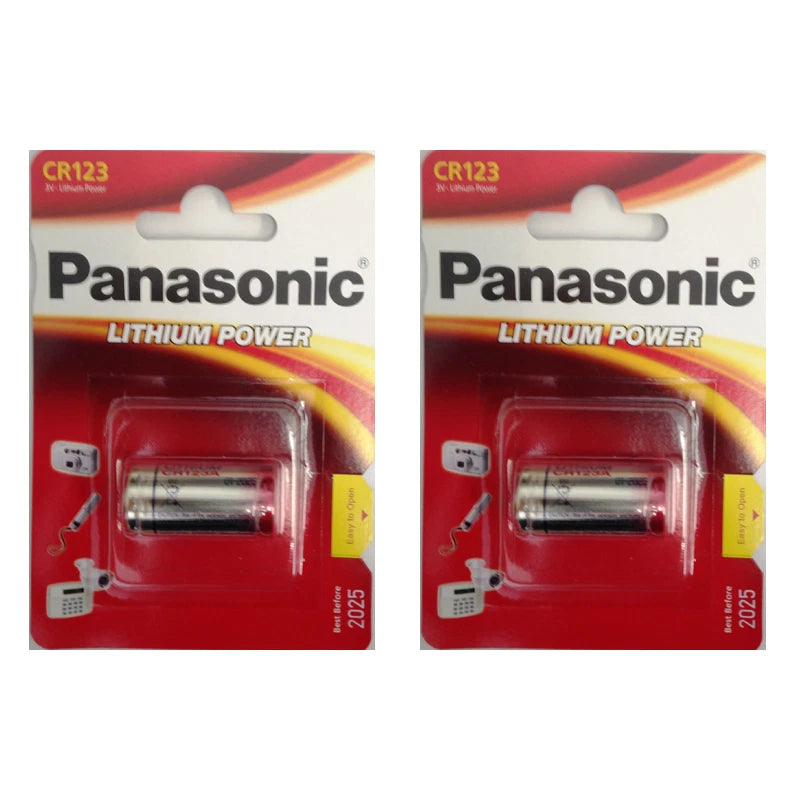 2 Pack Panasonic 123 CR123A 3V Lithium Battery Long Lasting Batteries