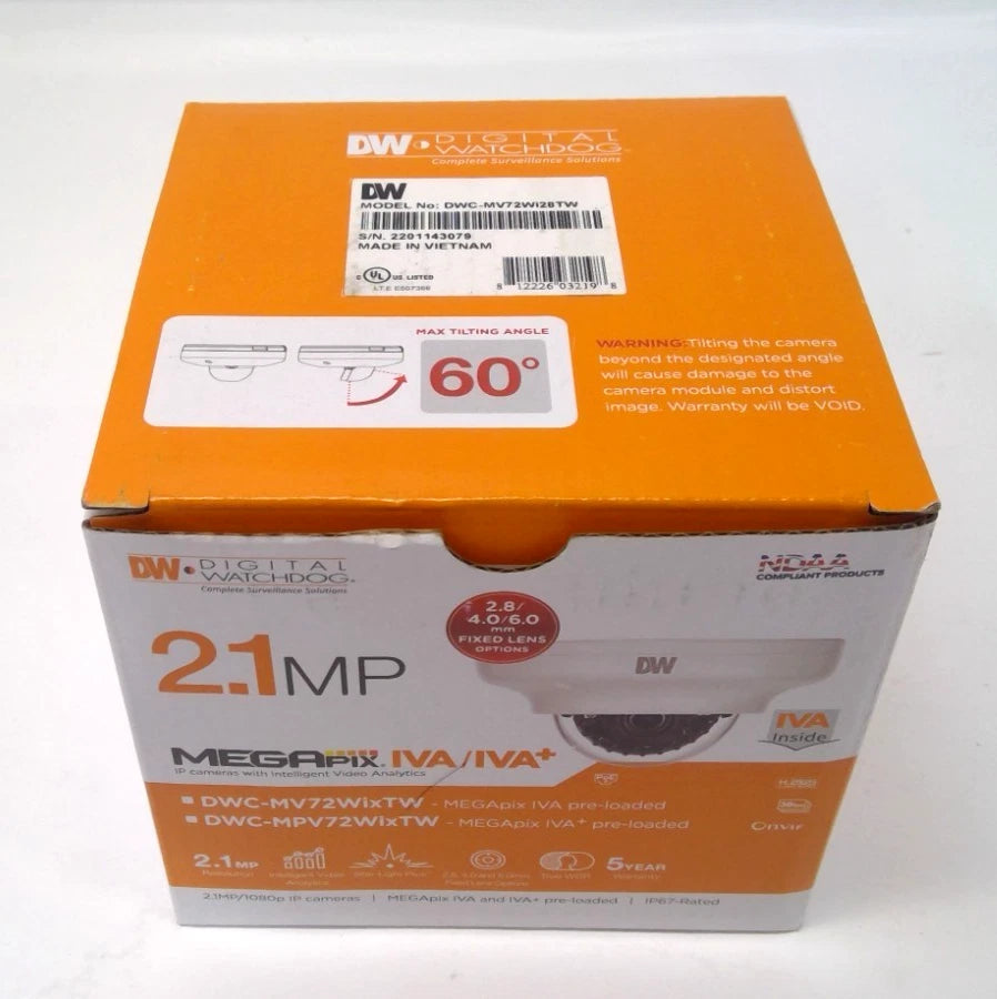 Digital Watchdog DWC-MV72WI28TW 2.1MP Vandal Dome IP Camera/Star-Light Plus & IR