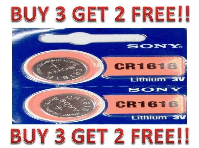 CR 1616 MURATA / SONY LITHIUM BATTERIES (2 piece) 3V watch New BUY 3 GET 2 FREE