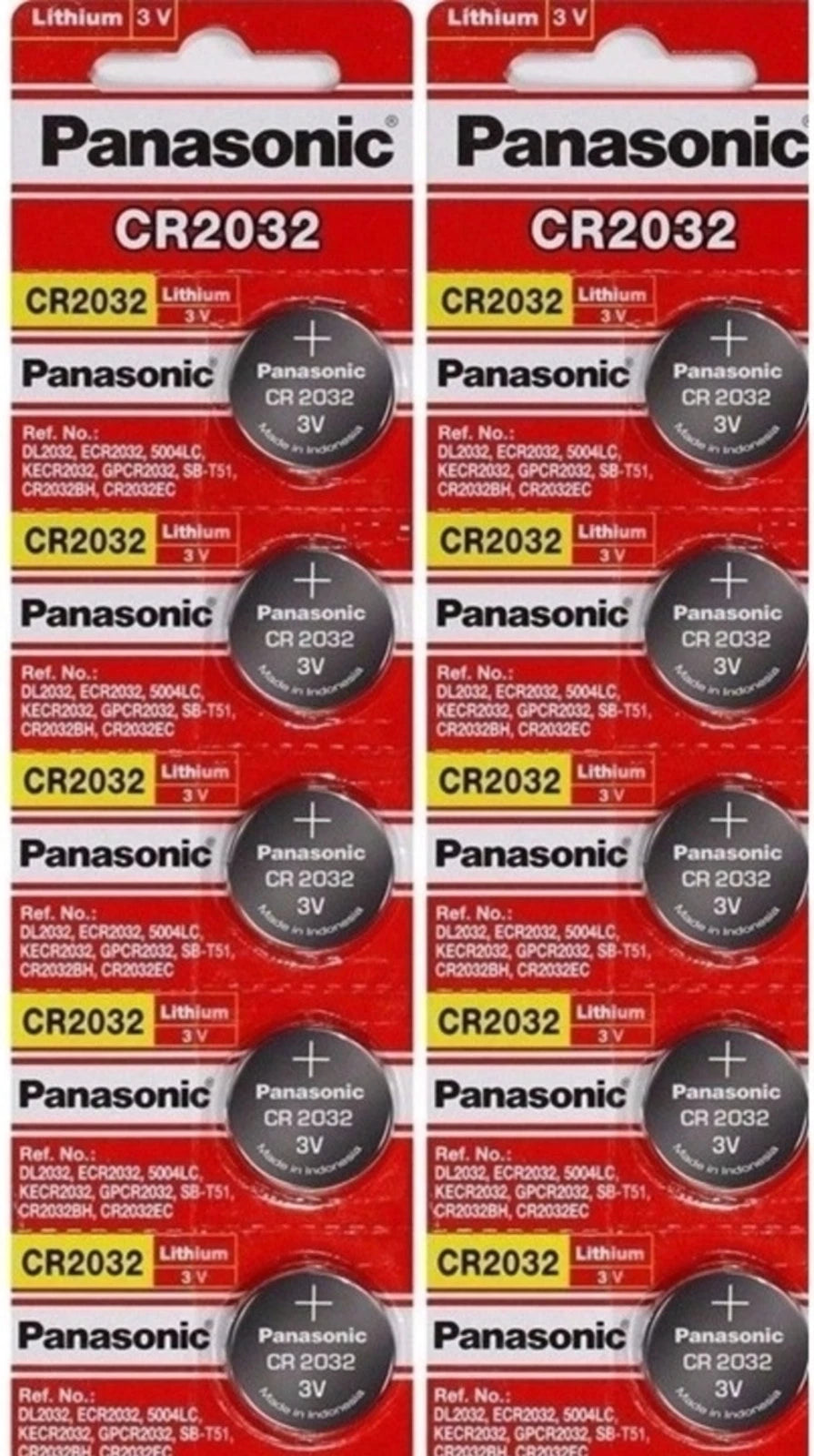 20 x SUPER FRESH Panasonic ECR2032 CR2032 Lithium Battery 3V Coin Cell Exp. 2028