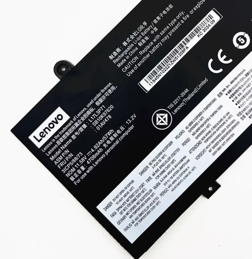 Genuine 57WH L17L3P71 01AV478 Battery For Lenovo ThinkPad T480S SB10K97620 OEM