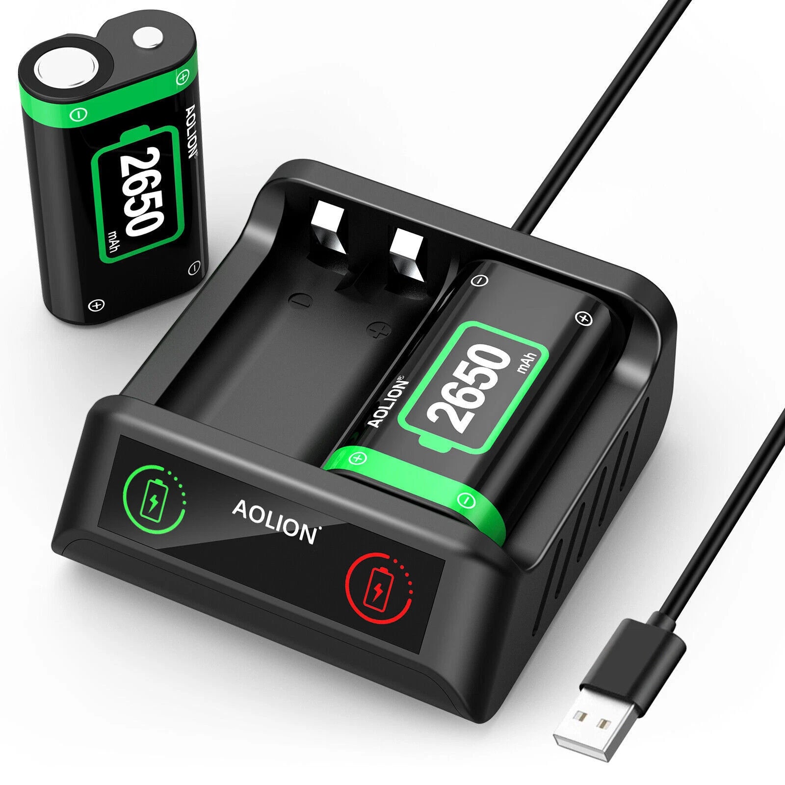 For XBOX ONE Controller Battery Charging Dock + 2x Rechargeable Battery Pack