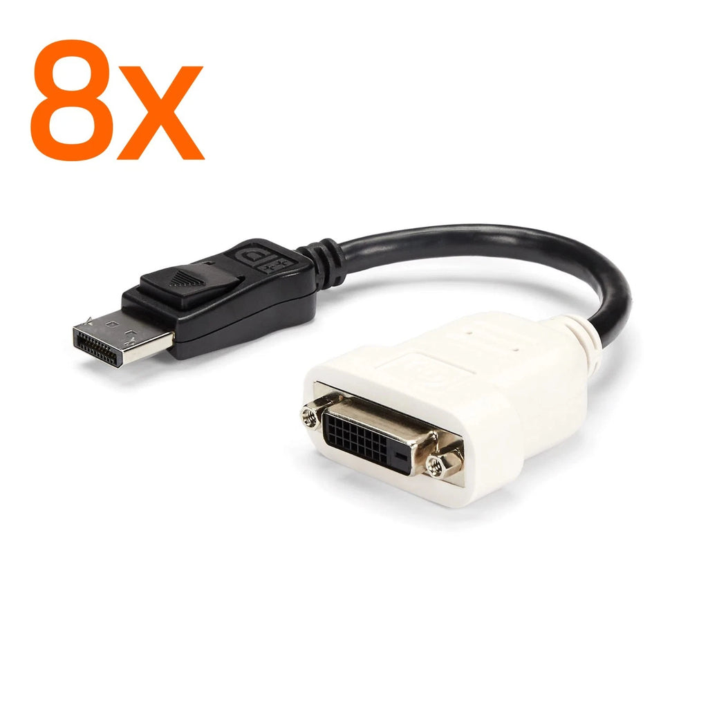 Lot of 8 StarTech DisplayPort DP(M) to DVI(F) Cable Adapters DP2DVI
