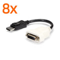 Lot of 8 StarTech DisplayPort DP(M) to DVI(F) Cable Adapters DP2DVI