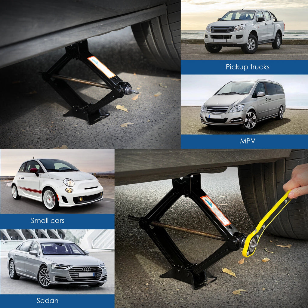 2.5T Scissor Jack Kit Car Heavy Duty Garage Tire Wheel Lug Wrench Tire Changing