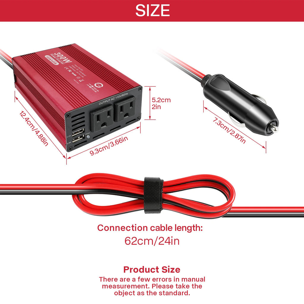 Car Power Inverter 1000/2000 Watts DC 12V to AC 110V Converter Adapter Charger