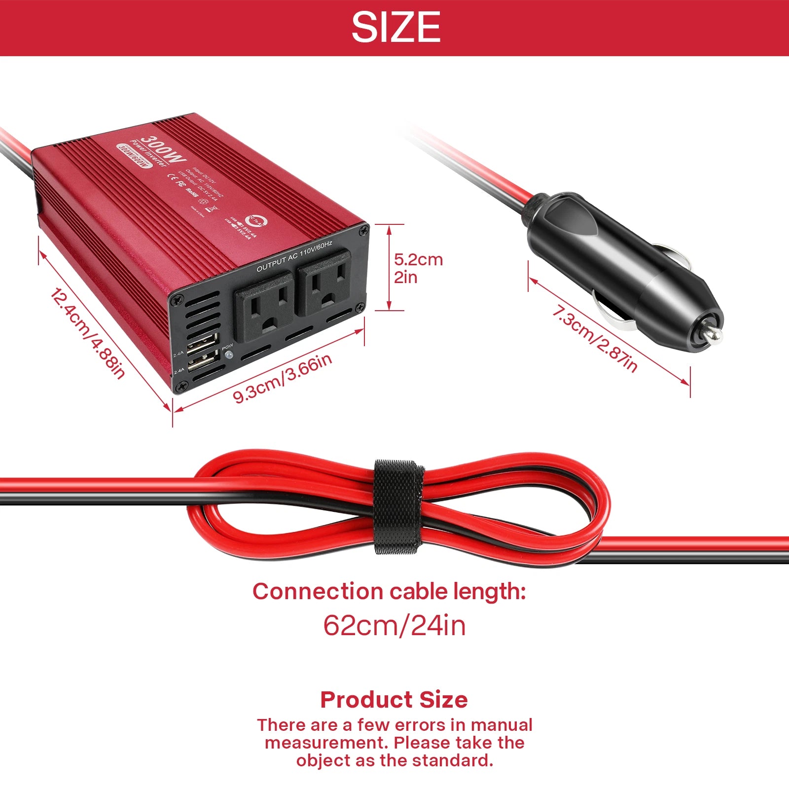 Car Power Inverter 1000/2000 Watts DC 12V to AC 110V Converter Adapter Charger