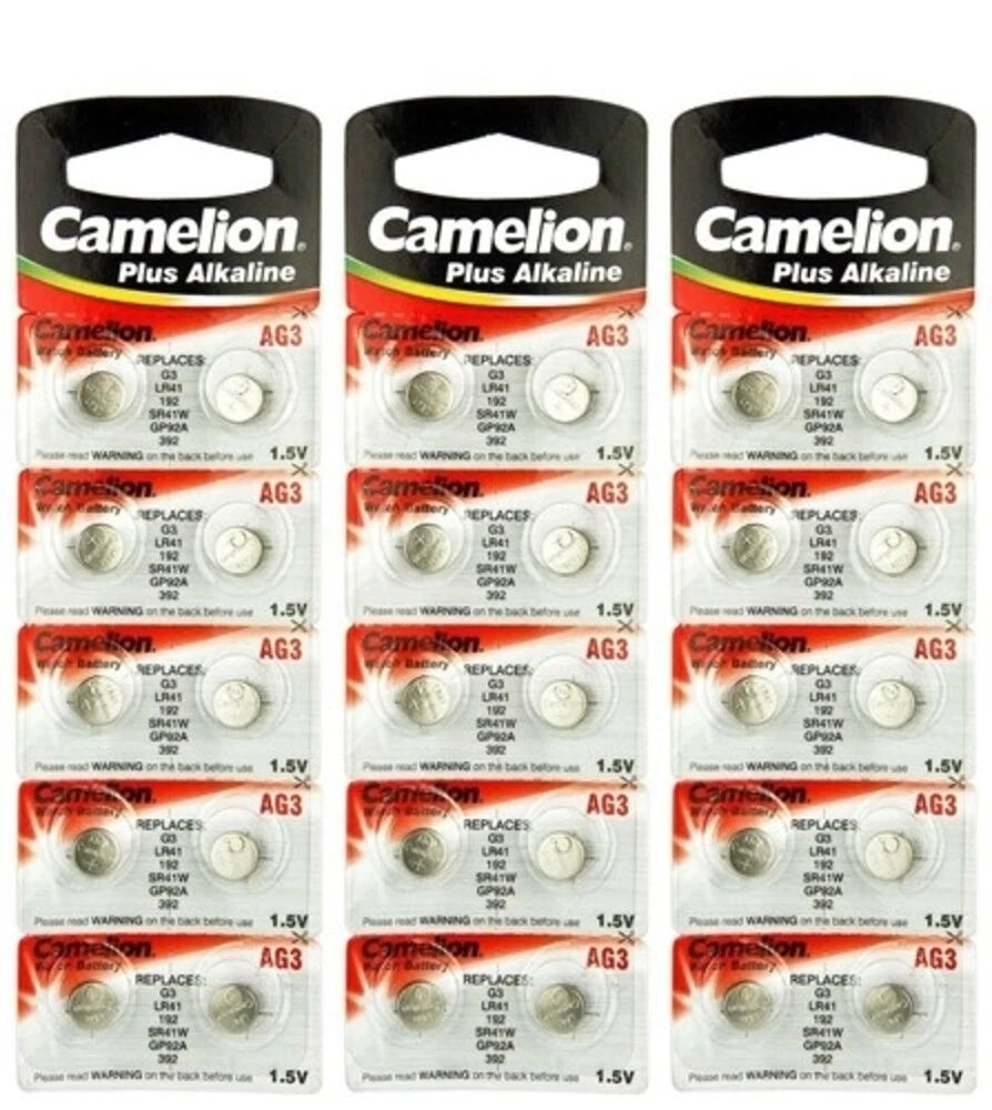30 Pk Camelion AG3 LR41 392 SR41W LR736 GP92A Plus Alkaline Battery