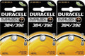 3 Duracell 384 / 392 (192 SR41SW SR41W) Silver Oxide Watch Batteries