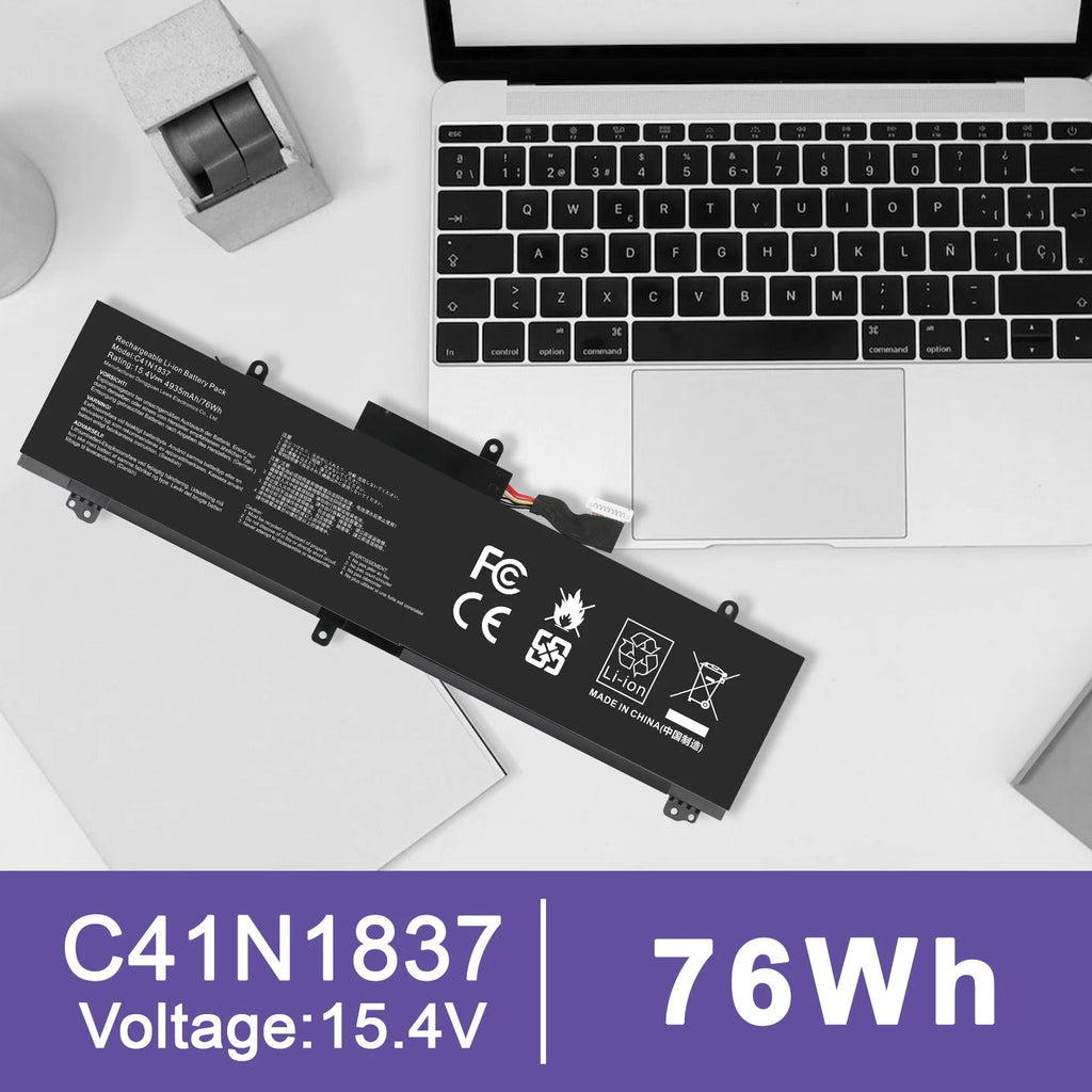 C41N1837 Battery 76Wh for ASUS ROG Zephyrus GA502 GX502 GX532 GU502G Series US