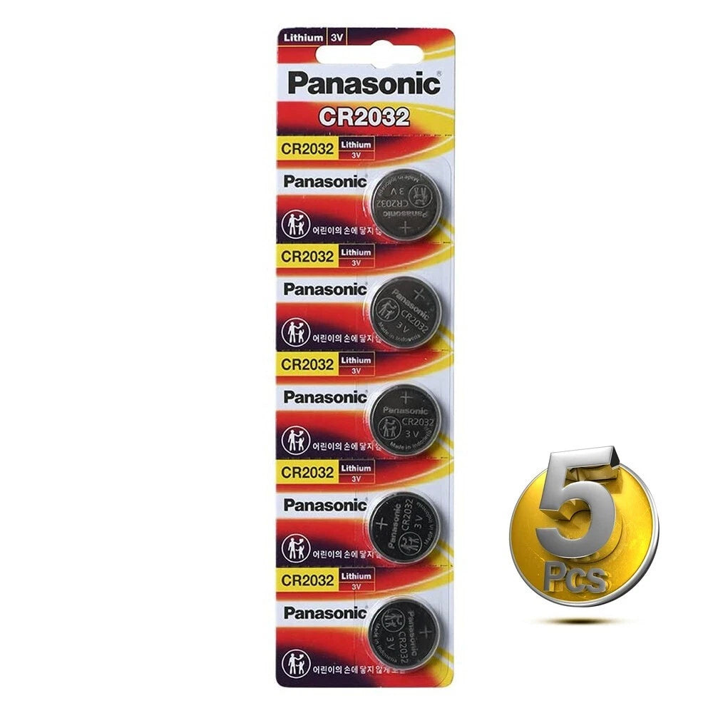 5 x SUPER FRESH Panasonic CR2032 CR 2032 Lithium Battery 3V Coin Cell Exp. 2035