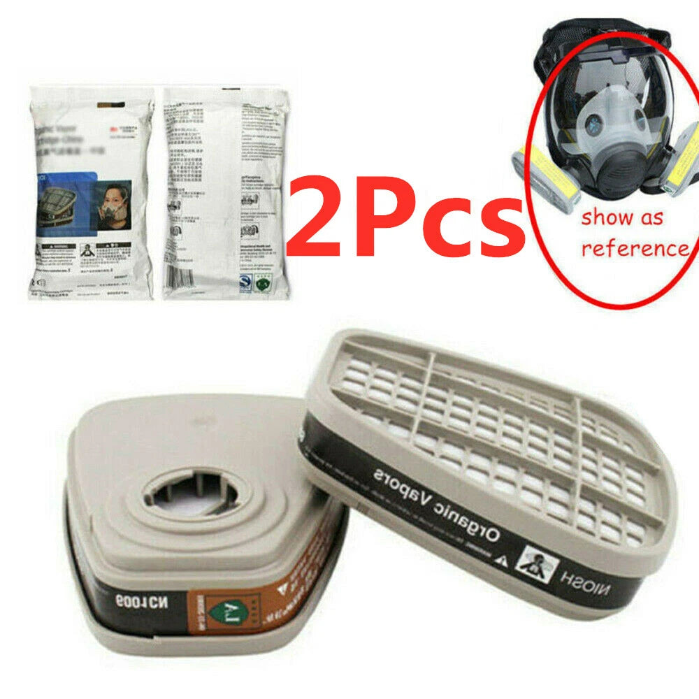 2Pcs 6001CN Organic Vapor Respirator Filter Cartridge F/ 6300 6800 7502 Gas Mask
