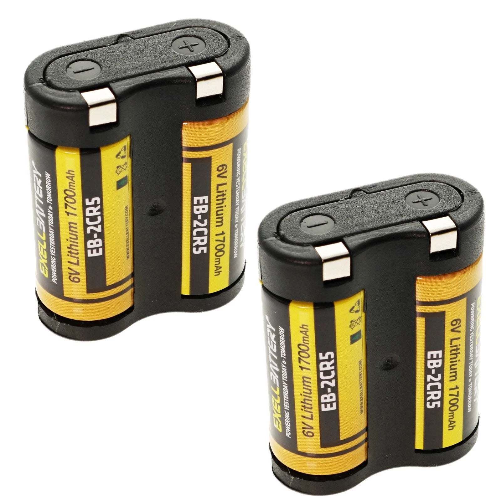 2x 6V 1700mAh 2CR5 Photo Lithium Battery Compatible With 2CR5M 2CR5 DL245 EL2CR5