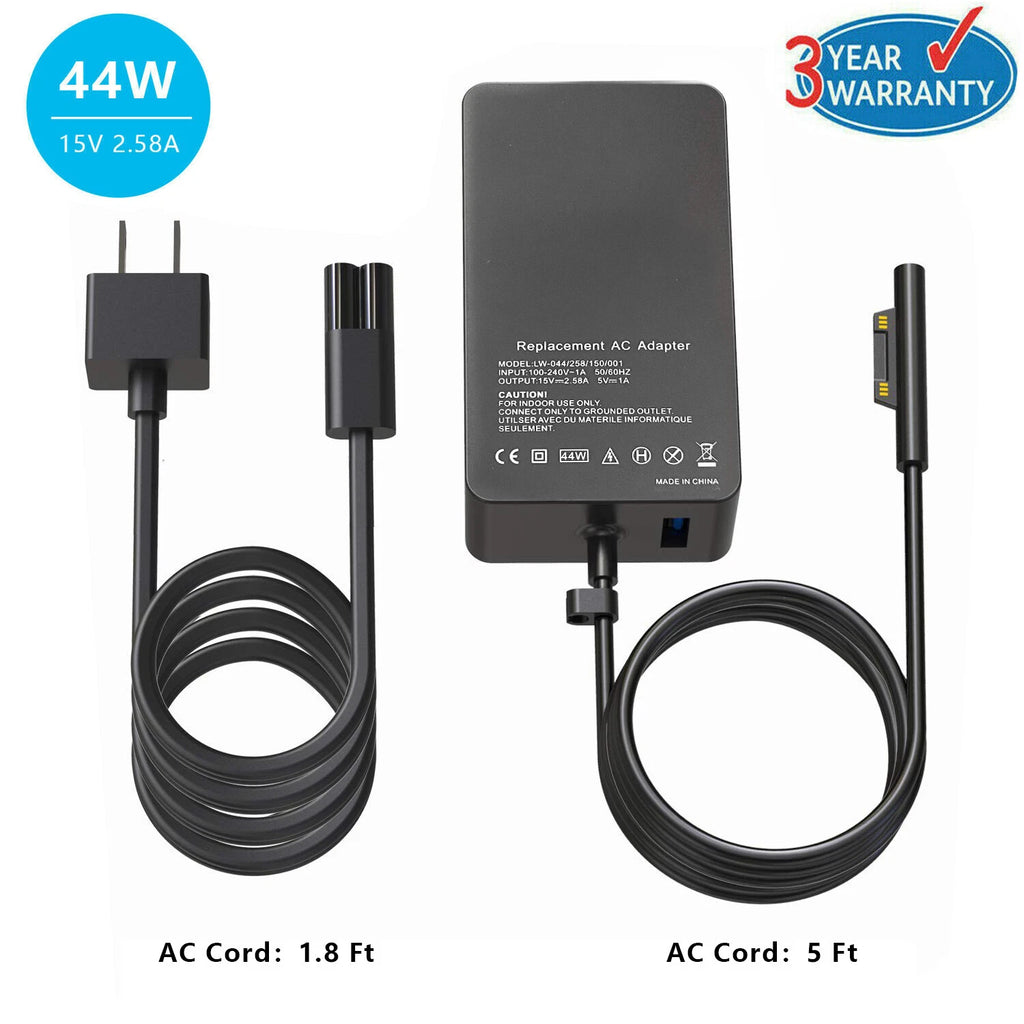 15V 44W For Microsoft Surface Pro 7 6 5 4 Laptop Charger Power Adapter
