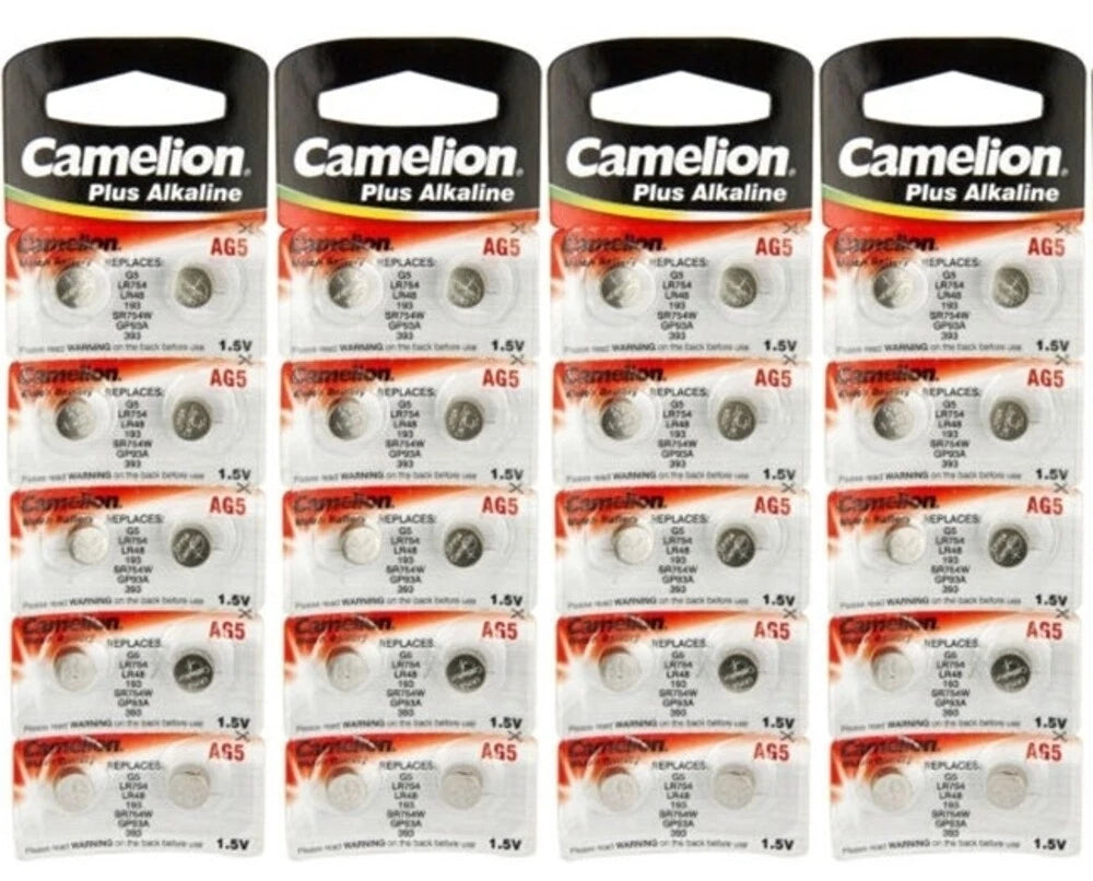 40 Pk Camelion AG5 LR754 393 309 193 LR48 D309 D393 Alkaline Buton Cell Battery